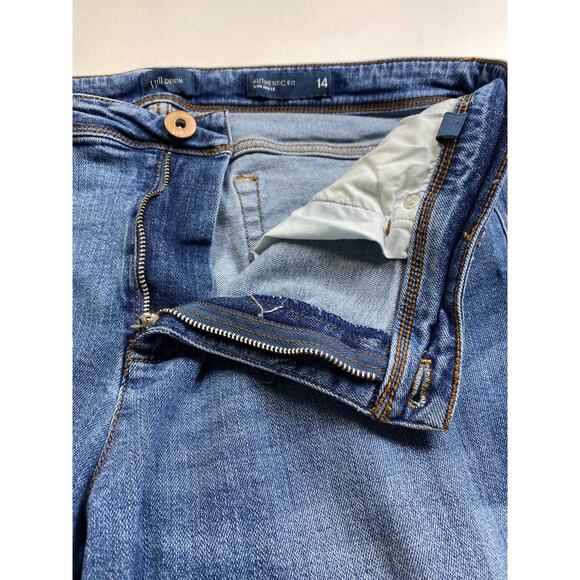 J. Jill Authentic Fit Slim Ankle Patchwork Jeans Womens Sz 14 Boho Closet Staple - Picture 5 of 10